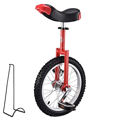 Unicycles : TTRY&ZHANG Unicycle Cycling for Beginners / Professionals, Kids / Adults / Teens Outdoor Exercise Bike, with Stand, Skidproof Tire, Alloy Rim (Color : RED, Size : 20INCH)