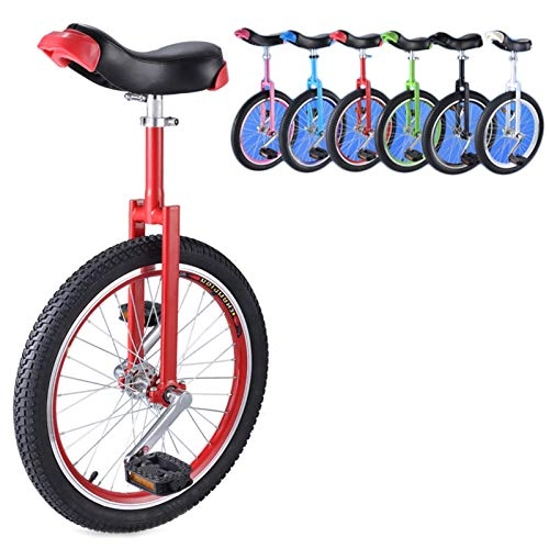 Unicycles : TTRY&ZHANG Unicycle with Aluminum Alloy Frame, Unicycles for Kids / Boys / Girls Beginner, Skidproof Mountain Tire Balance Cycling Exercise (Color : RED, Size : 16INCH WHEEL)