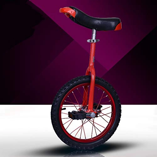 Unicycles : TXTC Adult Professional Acrobatic Bicycle Single Wheel Unicycle, Kids Balance Bike, Fitness Bike, Suitable For Adults, Children And Beginners, 16 Inch (Color : Red)