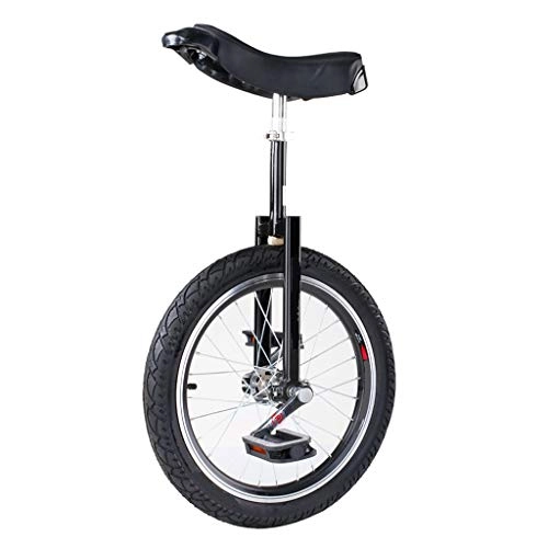 Unicycles : TXTC Unicycle Acrobatics Bike Outdoor Sports Fitness Exercise Pedal Bike, adultsand Kids Bike, balance Bike With Ergonomic Saddle And Aluminum Alloy Buckle, 16inch (Color : Black)