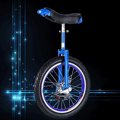 Unicycles : TXTC Unicycle Acrobatics Bike Outdoor Sports Fitness Exercise Pedal Bike, adultsand Kids Bike, balance Bike With Ergonomic Saddle And Aluminum Alloy Buckle, 16inch (Color : Blue)