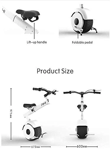 Unicycles : TYZXR Outdoor 800W Folding Electric Scooter, One Wheel Self Balancing Smart Scooters Motor Electric Unicycle Brake System 550Lbs Max Load Weight with 60V Lithium Battery, Black, 50Km, White, 25KM