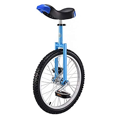 Unicycles : Uni Cycleunicycle 20 Inch - Skid Proof Wheel Unicycle Bike Leakproof Butyl Tire Wheel Cycling Exercise - Unicycles For Adults Kids Men Teens Boy, Red Durable (Blue)