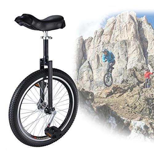 Unicycles : Unicycle 16 / 18 / 20 Inch Wheel Unicycle For Adults Kids Men Teens Boy Rider, Mountain Outdoor, Uni Cycle With Alloy Rim - Black (Size : 20Inch Wheel)