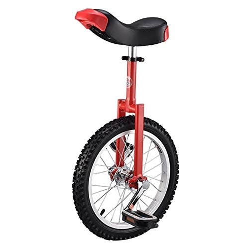 Unicycles : Unicycle 16 Inch Wheel Unicycle For Kids With Alloy Rim, Extra Thick Tire For Outdoor Sports Fitness Exercise Health, Ergonomical Design Saddle (Color : Red)