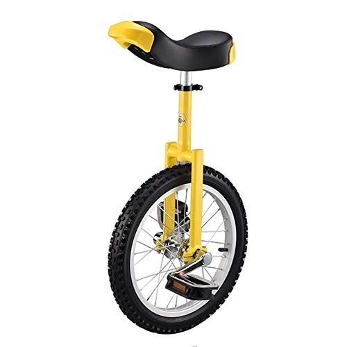 Unicycles : Unicycle 16 Inch Wheel Unicycle For Kids With Alloy Rim, Extra Thick Tire For Outdoor Sports Fitness Exercise Health, Ergonomical Design Saddle (Color : Yellow)
