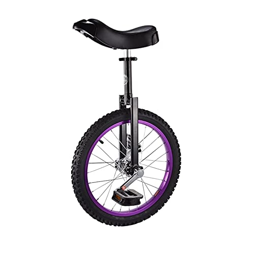 Unicycles : Unicycle 18"(46Cm) Wheel Unicycle For Adults / Big Kid, Outdoor Boy Girls Beginners Unicycles, Aluminum Alloy Rim And Manganese Steel (Color : Purple)