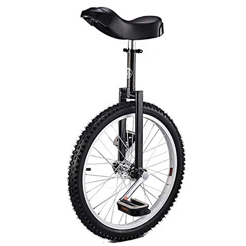 Unicycles : Unicycle 20 Inch - Skid Proof Wheel Unicycle Bike Leakproof Butyl Tire Wheel Cycling Exercise - Unicycles for Adults Kids Men Teens Boy, Black