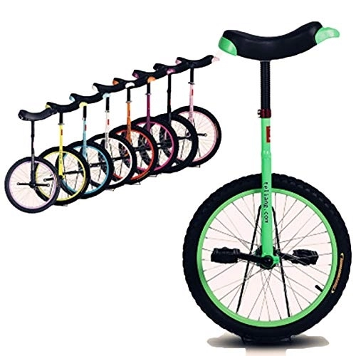 Unicycles : Unicycle 20Inch Adjustable Unicycle With Aluminium Rim, Balance One Wheel Bike Exercise Fun Bike Fitness For Beginners Professionals (Color : Green)