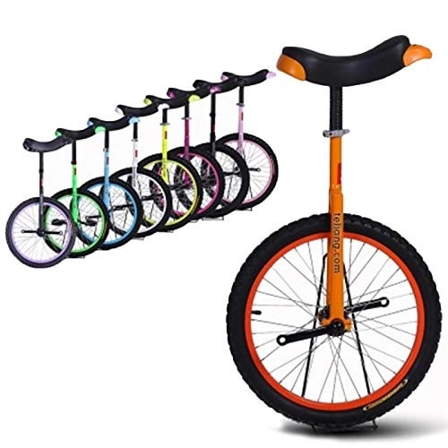 Unicycles : Unicycle 20Inch Adjustable Unicycle With Aluminium Rim, Balance One Wheel Bike Exercise Fun Bike Fitness For Beginners Professionals (Color : Orange)