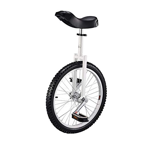 Unicycles : Unicycle bicycle 20 inch single wheel child adult unicycle balance sports car-White