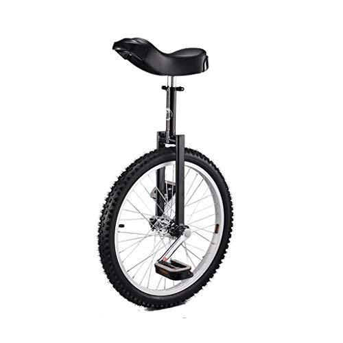 Unicycles : Unicycle Bicycle Balance Bike For Adult Children Single Wheel Kids Bike For Fitness Travel Acrobatics Unicycle, Ergonomic Saddle, 18 / 20 / 24 Inch (Color : 20inch-Black)