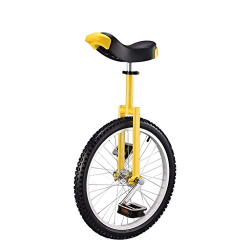 Unicycles : Unicycle Bicycle Balance Bike For Adult Children Single Wheel Kids Bike For Fitness Travel Acrobatics Unicycle, Ergonomic Saddle, 18 / 20 / 24 Inch (Color : 20inch-Yellow)