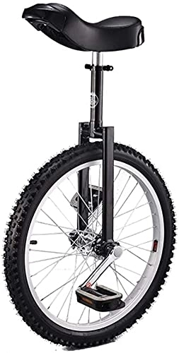 Unicycles : Unicycle Bike Unicycle 20 Inch Wheel Unicycle For Adults Teenagers Beginner, High-Strength Manganese Steel Fork, Adjustable Seat, Load-Bearing 150Kg / 330 Lbs (Color : Black)