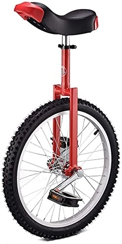 Unicycles : Unicycle Bike Unicycle 20 Inch Wheel Unicycle For Adults Teenagers Beginner, High-Strength Manganese Steel Fork, Adjustable Seat, Load-Bearing 150Kg / 330 Lbs (Color : Red)
