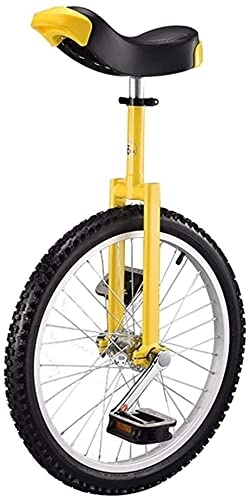Unicycles : Unicycle Bike Unicycle 20 Inch Wheel Unicycle For Adults Teenagers Beginner, High-Strength Manganese Steel Fork, Adjustable Seat, Load-Bearing 150Kg / 330 Lbs (Color : Yellow)