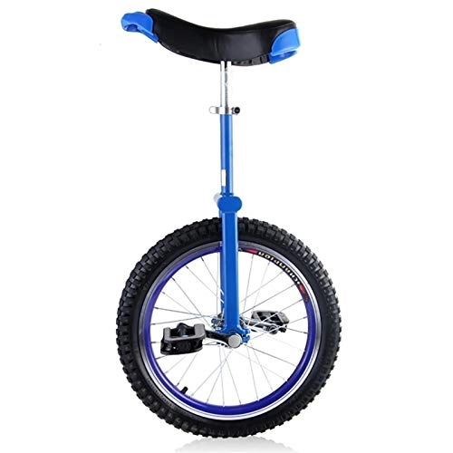 Unicycles : Unicycle Female / male Teen / Child Outdoor Unicycle, 18inch Wheel Balance Cycling, for Fitness Exercise, with Alloy Rim& Stand, Height 140-165cm (Color : Blue)