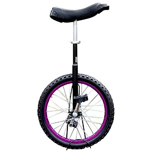 Unicycles : Unicycle, Fitness Competition Balance Cycling Exercise Professional Kids Adults Acrobatic Single Wheel Bike, Adjustable Seat Skidproof Tire / 16 inch / Purple