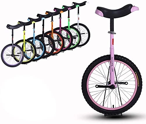 Unicycles : Unicycle for Adult Kids 16 / 18 / 20 Inch Wheel Unisex Unicycle Heavy Duty Steel Frame And Alloy Rim, For Kid's / Adult's, Best Birthday Gift, 8 Colors Optional ( Color : Pink , Size : 16 Inch Wheel )