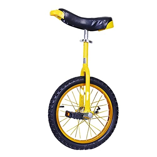 Unicycles : Unicycle For Adult Kids, 360 Swing, 65&Deg; Round Corner Design Adjustable Outdoor Unicycle，16 / 18 / 20 Inch (Color : Yellow, Size : 20Inch) Durable