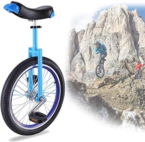 Unicycles : Unicycle for Adult Kids Adjustable Bike 16" 18" 20" Wheel Trainer Unicycle, Skidproof Tire Cycle Balance Use For Beginner Kids Adult Exercise Fun Fitness, Blue ( Color : Blue , Size : 18 Inch Wheel )