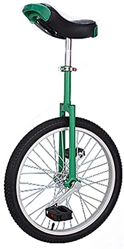 Unicycles : Unicycle for Adult Kids HJRL Unicycle, Adjustable Bike Trainer 2.125" 16 18 20 Wheel Skidproof Tire Cycle Balance Use For Beginner Kids Adult Exercise Fun Fitness ( Color : Green , Size : 20 inch )