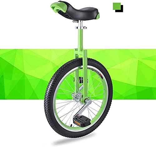 Unicycles : Unicycle for Adult Kids Unicycles For Kids Adults Beginner, 16 / 18 / 20 Inch Wheel Unicycle With Alloy Rim, Skidproof Tire Cycle Balance Exercise Fun Fitness ( Color : Green , Size : 18 Inch Wheel )