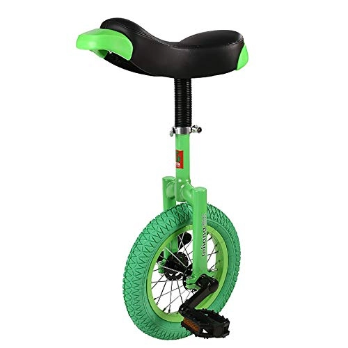 Unicycles : Unicycle Green Unicycle for Kids / Teenagers / Beginners / Toddler, Heavy Duty One Wheel Unicycles with Colored Tire, Adjustable Height, Outdoor Fitness (Size : 14inch)