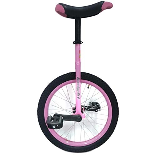 Unicycles : Unicycle Pink Girls / Kids 20 / 18 / 16 Inch Wheel Pink Unicycle, Fashion Free Stand Beginner Bike, for Outdoor Fitness Exercise, with Alloy Rim& Cozy Saddle (Size : 18 inch)