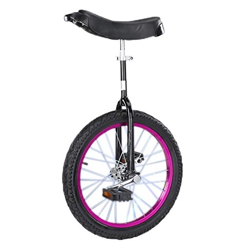 Unicycles : Unicycle, Professional Adjustable Saddle Skidproof Mountain Tire Balance Cycling Exercise Bike Suitable Height 140-165CM / 18 inches / Purple