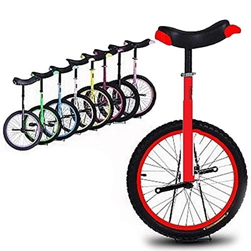 Unicycles : Unicycle Red Kid'S / Adult'S Trainer Unicycle With Ergonomical Design, Height Adjustable Skidproof Tire Balance Cycling Exercise Bike Bicycle (Size : 16Inch)