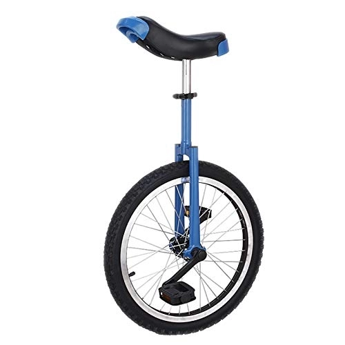 Unicycles : Unicycle Unisex Adult / Big Kids / Mom / Dad Wheel Unicycles, 20 Inch Uni Cycle With Ergonomical Design Saddle & Aluminium Rim (Color : Blue)