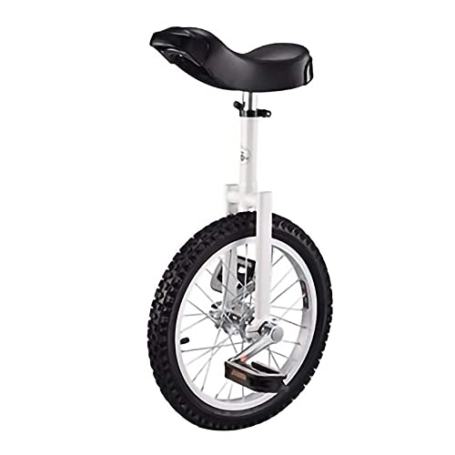 Unicycles : Unicycle Wheel Free Stand - Height-Adjustable Saddle，White Unicycle For Juggling / Entertaining Outdoor Sports，16 / 18 / 20 Inch (Color : White, Size : 20Inch) Durable