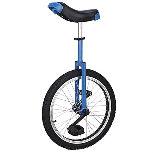 Unicycles : Unicycles 16 / 18 / 20 Inch for Adults Kids, Strong Manganese Steel Frame, , Uni Cycle, One Wheel Bike for Adults Kids Men Teens Boy Rider, Mountain Outdoor (Green-Yellow) ( Size : Blue )