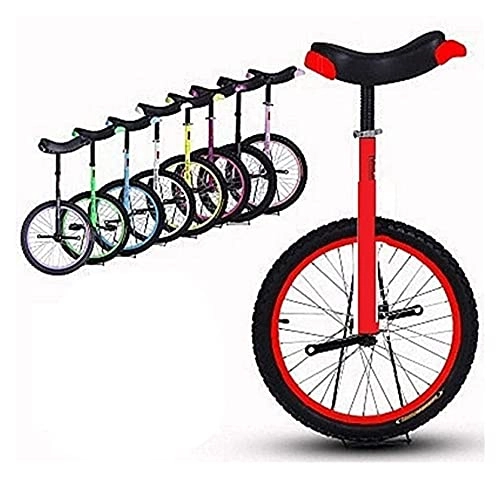 Unicycles : Unicycles 16" Bike, Unisex Heavy Duty Steel Frame And Alloy Wheel, Wheel For Kids & Beginners Whose Height 120-140cm (Color : Red, Size : 16 Inch Wheel)