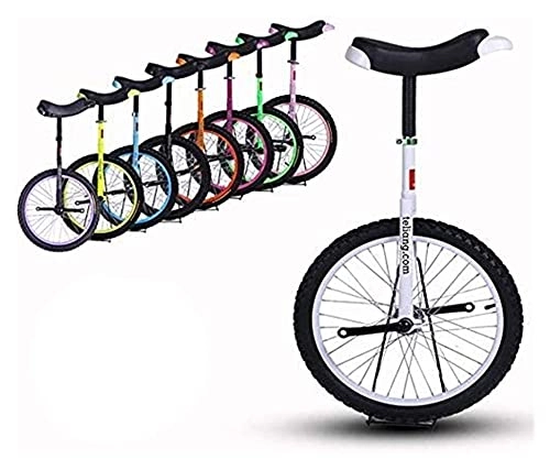 Unicycles : Unicycles 16" Bike, Unisex Heavy Duty Steel Frame And Alloy Wheel, Wheel For Kids & Beginners Whose Height 120-140cm (Color : White, Size : 16 Inch Wheel)