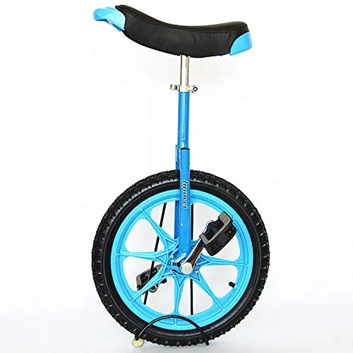 Unicycles : Unicycles 16" Wheel for Kids, Uni-Cycle for Novices / Beginners, Birthday Gift for Son Or Daughter, with Comfortable Seat (Color : Blue, Size : 16in wheel)