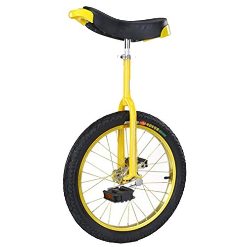 Unicycles : Unicycles 24 / 20 / 18 / 16 Inch for Beginners / Professionals, Adults Kids Balance Cycling Exercise, Alloy Rim & Ergonomic Saddle (Color : Yellow, Size : 20in)