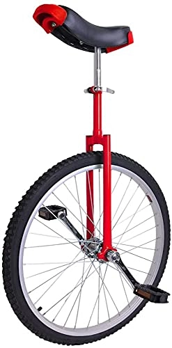 Unicycles : Unicycles 24 Inch for Adults Kids, Strong Manganese Steel Frame, , Uni Cycle, One Wheel Bike for Adults Kids Men Teens Boy Outdoor Rider (Red)