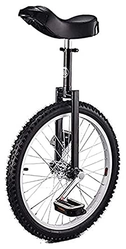 Unicycles : Unicycles Unisex, 20 Inch Wheel For Adults Teenagers Beginner, High-Strength Manganese Steel Fork, Adjustable Seat, Load-bearing 150kg / 330 Lbs (Color : White) (Color : Black)