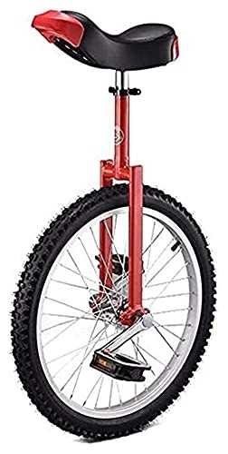 Unicycles : Unicycles Unisex, 20 Inch Wheel For Adults Teenagers Beginner, High-Strength Manganese Steel Fork, Adjustable Seat, Load-bearing 150kg / 330 Lbs (Color : White) (Color : Red)