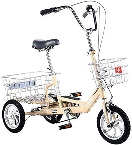 Unicycles : Vintage Bicycle Old Bicycle Tricycle Elderly Pedal Unicycle Adult Tricycle Beige 12 Inch