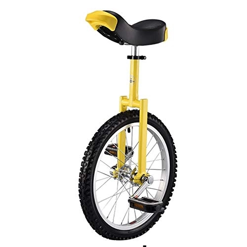 Unicycles : Wheel Unicycle Competitive with Adjustable Seat, Yellow Unicycle Self Balancing Unicycle for Outdoor Sports (20inch)