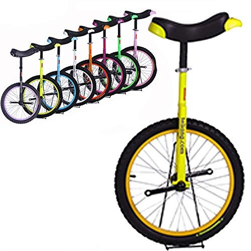 Unicycles : WHR-HARP 16 Inch Mountain Bike Wheel Frame Unicycle Cycling Bike with Comfortable Release Saddle Seat, Suitable for Adults and Children, Adjustable Outdoor Unicycle, Yellow