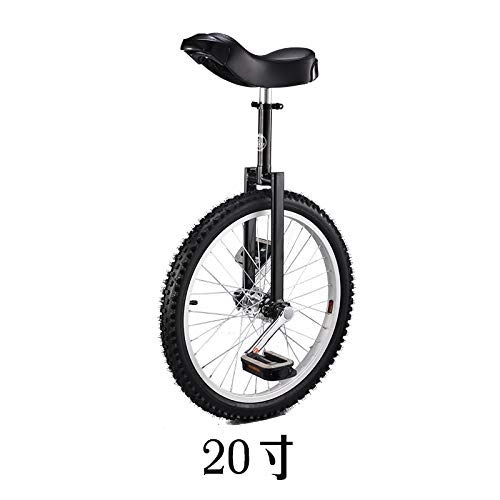 Unicycles : With High Comfort Adjustable Stool Wheel Unicycle - Anti-slip - High Quiet Bearing - With Non-slip Pedals Tire Balance Cycling - Maximum Load Is 150kg Wheel Trainer Unicycle - Blcak 20 inch