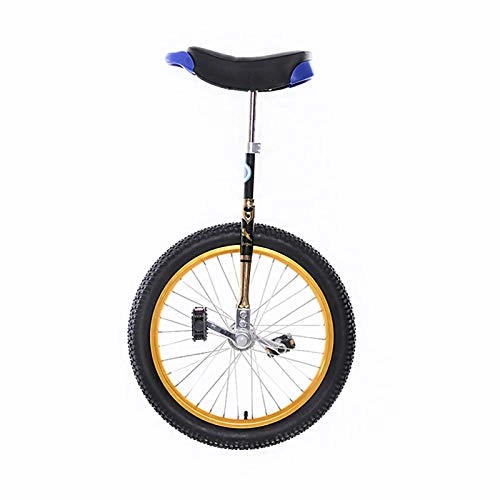 Unicycles : YQG Luxury 20" Adult Unicycle Cross Country Unicycle Adult Single Bike Balance Bike Adjustable Outdoor Unicycle with High-Performance Steel Frame And Alloy Wheel, Gold