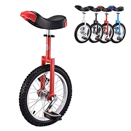 Unicycles : YUHT 16" Kid's Beginner Trainer Unicycle, Height Adjustable Skidproof Butyl Mountain Tire Balance Cycling Exercise Bike Bicycle, Load-bearing 150kg (Color : White) Unicycle
