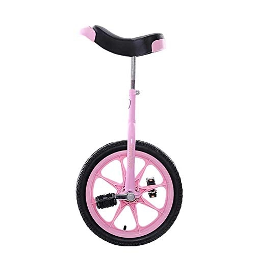 Unicycles : YUHT Pink Kid's Unicycle (16" Inch Wheel) for Girls Children, Outdoor Sports Exercise Fitness Fun Bike, Single Wheel Balance Bicycle, Travel, Acrobatic Car Unicycle