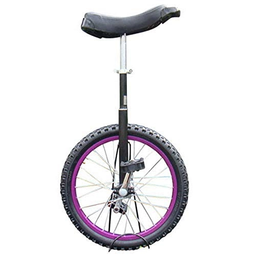 Unicycles : ywewsq Kids / Adults / Teenagers Outdoor Unicycle, 14 / 16 / 18 / 20 Inch Wheel Unicycle Balance Cycling with Alloy Rim, Starter Beginner Uni-Cycle, Purple (Color : Purple, Size : 16")