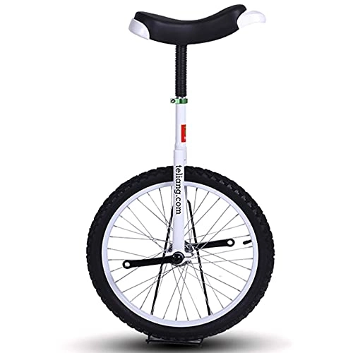 Unicycles : ywewsq White 20 Inch Balance Cycling for Adults Male / Professionals, 16'' / 18'' Wheel for Big Kids / Small Adults, Outdoor Sports Fitness Exercise (Size : 18inch wheel)
